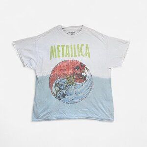 METALLICA pushead fire and ice yin yang rebel skull unisex concert band tee